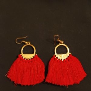 Red Tassel earrings